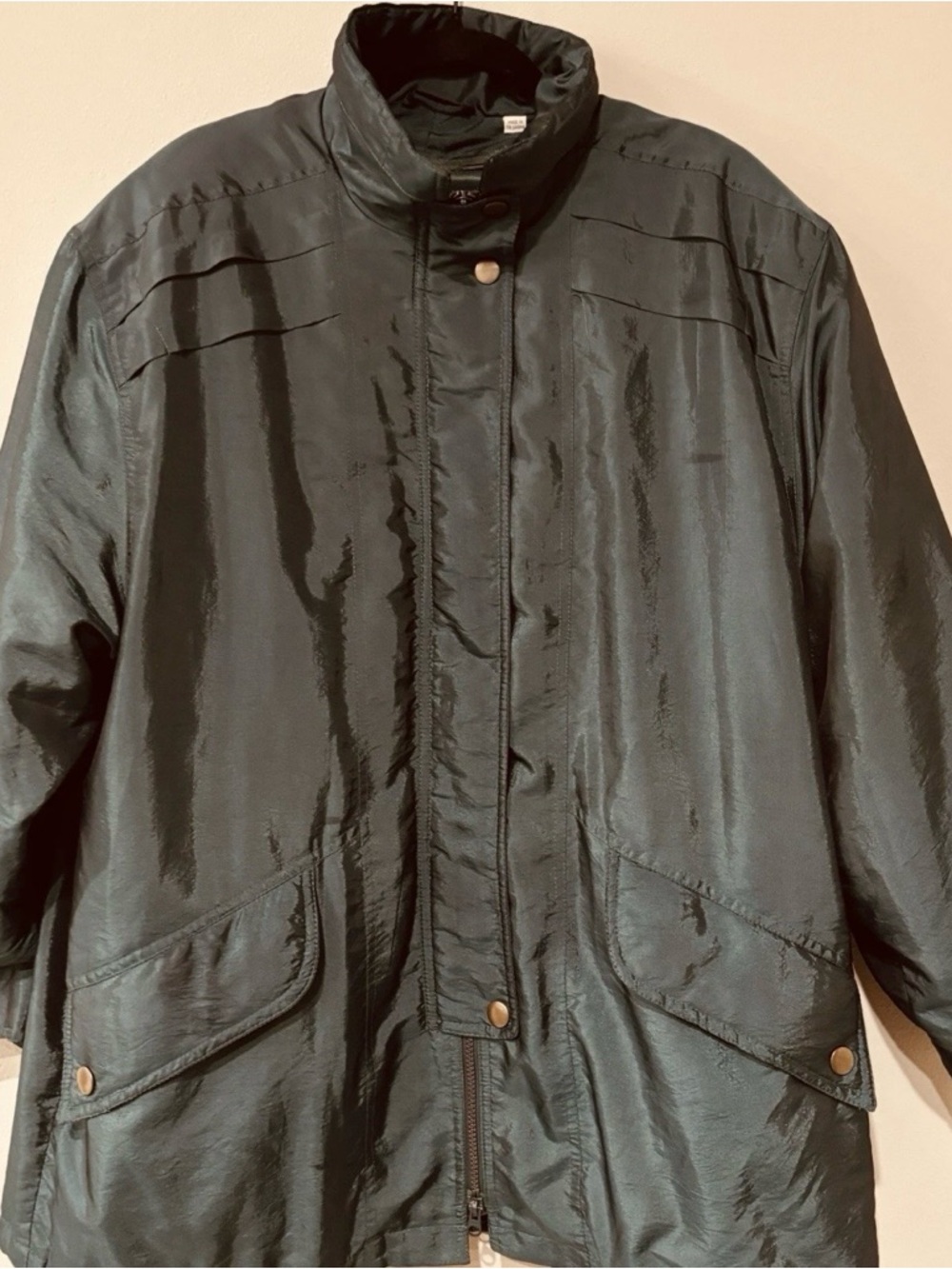 London Fog Vintage Women’s Emerald Green Parka Jacket LargeRetro Winter Raincoat